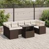 VidaXL Garden Lounge Set 8 Pcs with Brown Cushions Wicker 3326284