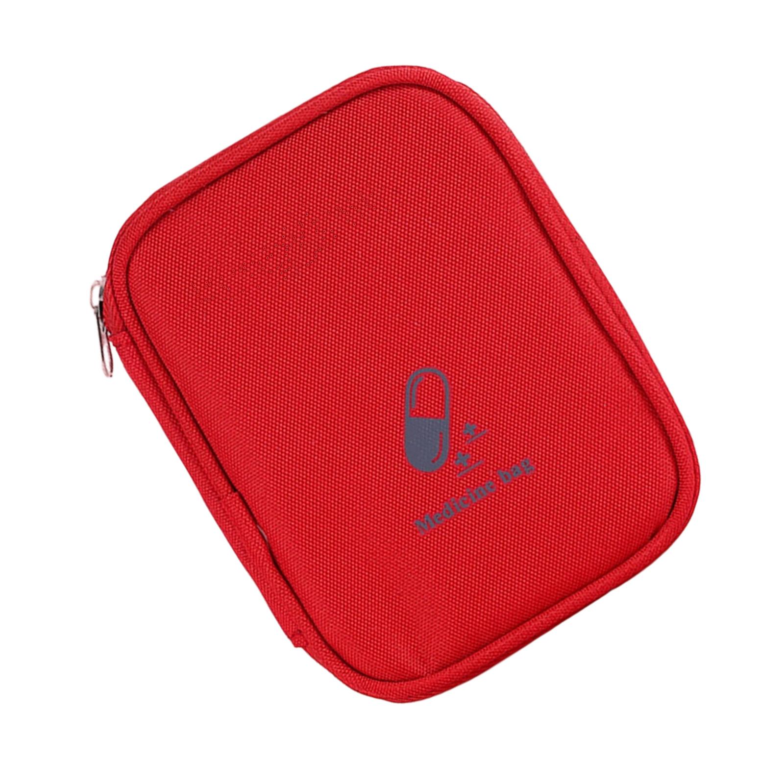 

Портативная мини-аптечка пустая маленького размера дорожный чехол для лекарств молнии удобный карман для таблеток для путешествий домашнего использования красный