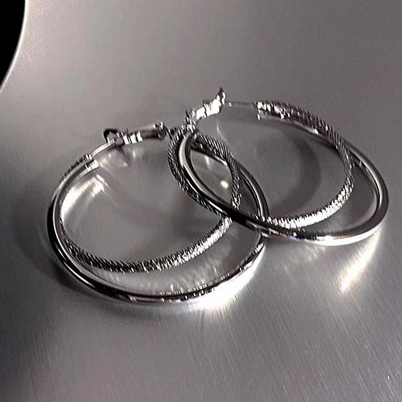 Trendy Double Circle Large Earrings for Women - Stylish 2024 Ear Jewelry