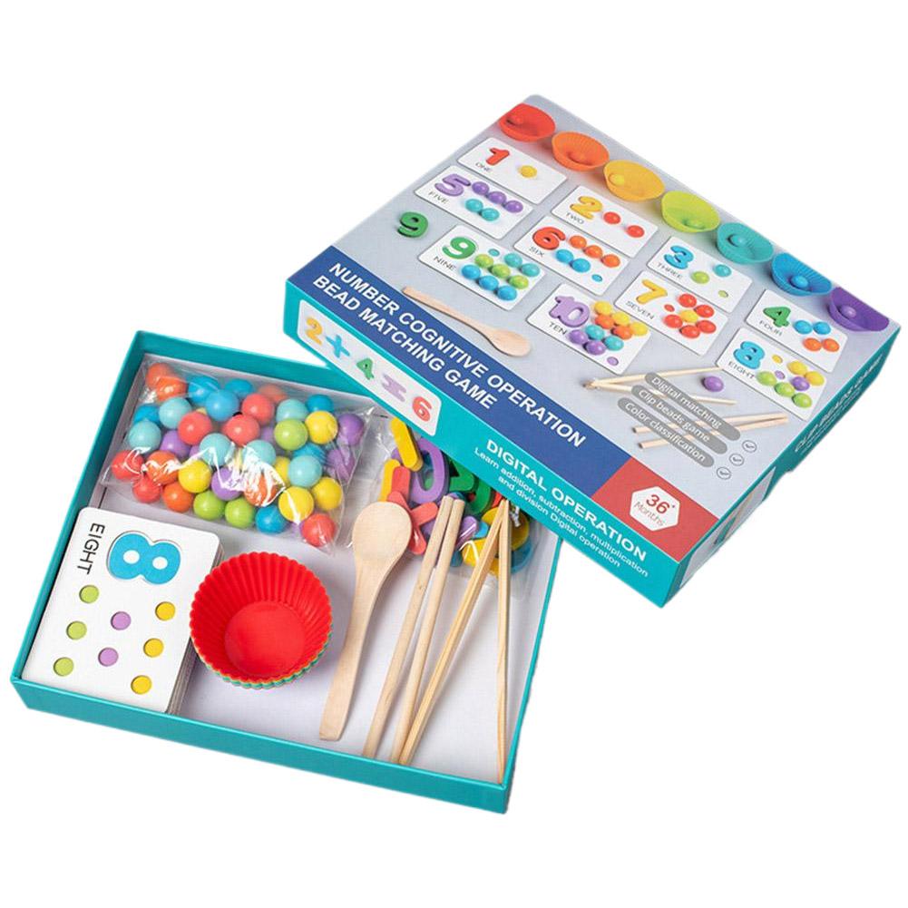 Arithmetic Math Toy Set Montessori Math Beads Counting Toy Montessori Arithmetic Kit for Early Childhood Educational Activities