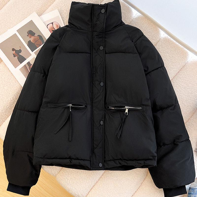Trendy Academic Style Women's Winter Stand Collar Short Cotton Jacket 2025