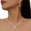 Designer Crystal Rhinestone Shiny Necklace Earring Set , Light Jewelry Set for Women