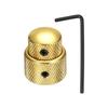 Uxcell Dual Concentric Stack Control Knobs Universal Metal Volume Tone Audio Control Knobs with Wrench for Electric Guitar and Gold Finish 1/4" Bass,