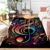 Musical Notes Non-Slip Floor Mat, Treble Clef Design Plush Carpet for Living Room Bedroom Game Room Dorm Decor