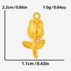 6pcs Cute Mushroom Cherry Flower Pendants Real Gold Plated Stainless Steel Charms For Jewelry Making Supplies DIY Bracelets Bulk