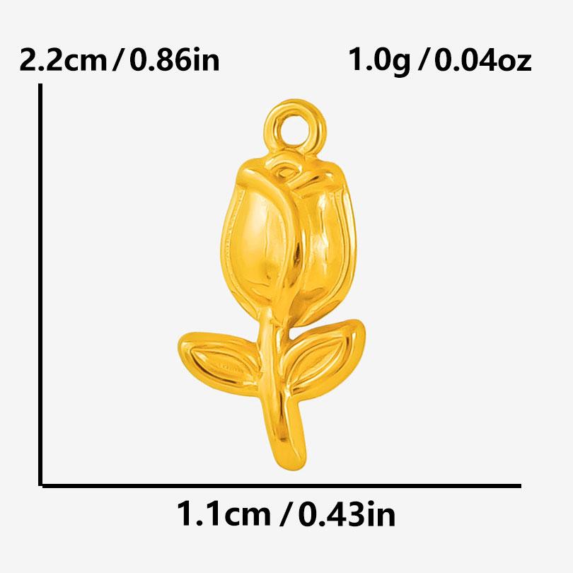 6pcs Cute Mushroom Cherry Flower Pendants Real Gold Plated Stainless Steel Charms For Jewelry Making Supplies DIY Bracelets Bulk