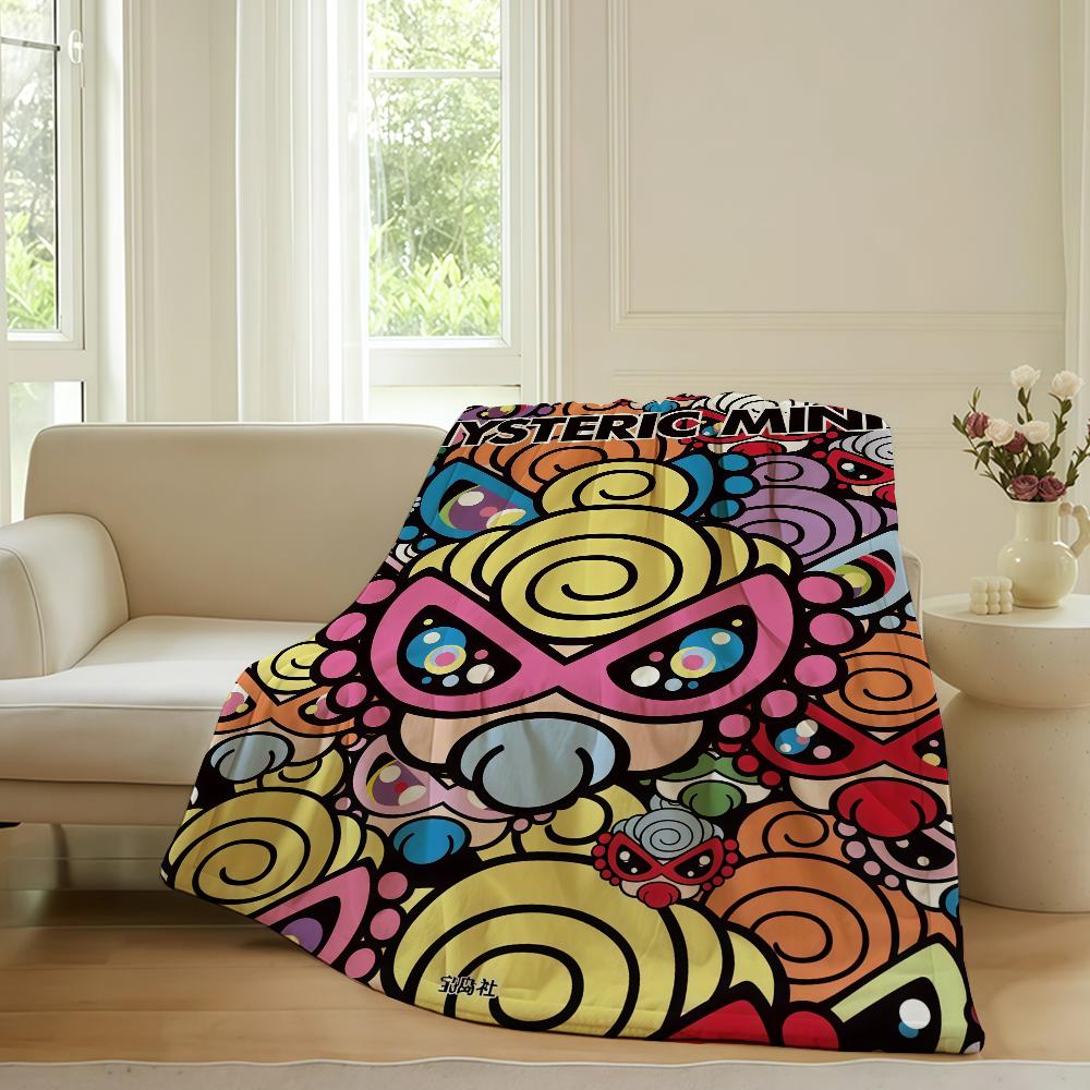 Fashion print H Hysteric M Mini Blanket For Sofa Office Bed Plane Travel Sleep Read Relax Camping Soft And Warm