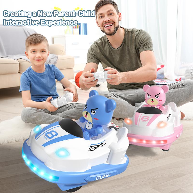 RC Bumper Car 2.4G Remote Control Vehicle Family Competitive Game with Light Music Electric Children's Toys for Kids Boys Gifts
