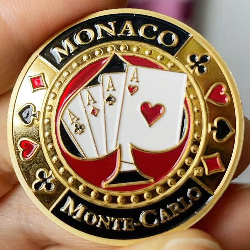 

Monaco Monte-Carlo Casino Souvenir Coin Poker Lukcy Medal Challenge Coin темные хаки