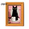 Magnetic Picture Frames for Refrigerator Funny Wooden Fridge Magnets Frame, Retro Cute Cat Pattern Artistic Home Decor Accessories Locker Magnet Photo