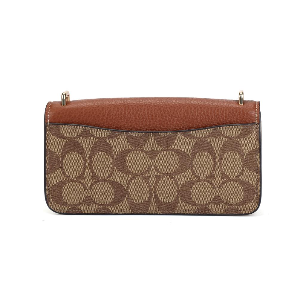 Coach Morgan Rindsleder mit Kunstleder Umhängetasche, Crossbody-Tasche Klein Damen Khaki Rotbraun Schwarz