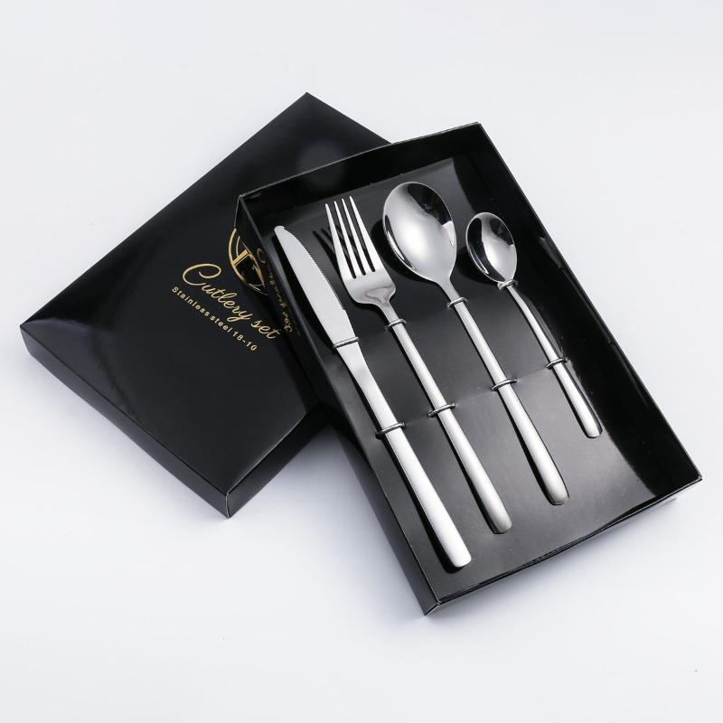 HANYANG 410 Stainless Steel Tableware Family Hotel Supplies Steak Knife, Fork and Spoon Set Western-style Tableware