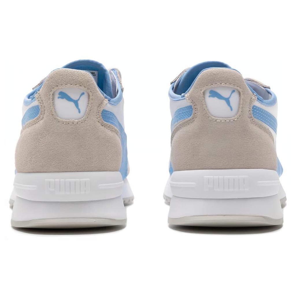 PUMA R78 Neon Textile, Split Cow Leather, Artificial Leather Low top Casual Shoes Unisex White Blue 392901-09