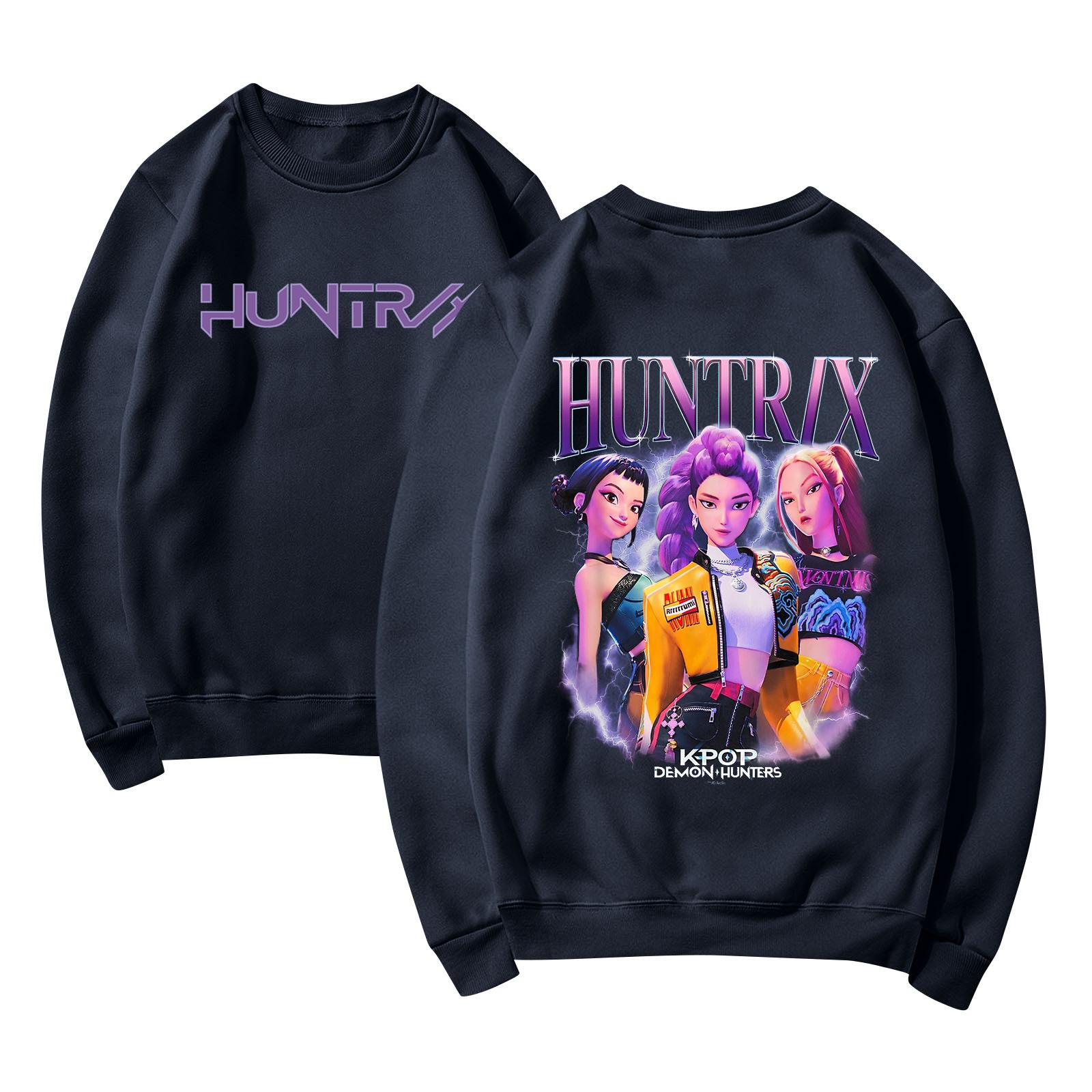 

Женская мода повседневная толстовка с длинным рукавом и круглым вырезом с принтом XXL тёмно-синий