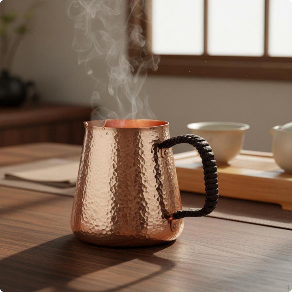 Copper Tea Pitcher Large Capacity Fairness Cup Thickened Hammered