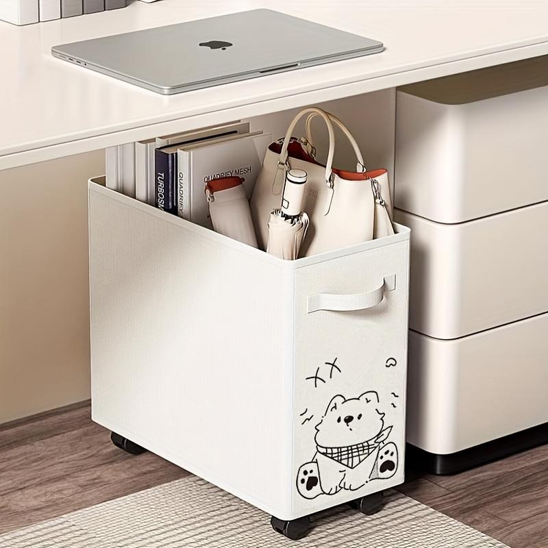 Niedlicher Rollwagen, Tragbare Aufbewahrung mit Rädern, Mehrzweck-Aufbewahrungsbox, Cartoon-Tierdruck