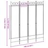 4 Panel Room Divider Beige 160 X 180 Cm Fabric