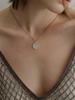 The Part Of [Silver 925] Sparkling Sand Coin Black Necklace