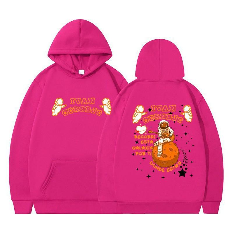 Unisex Hooded Sweatshirt With Astronaut Print Loose Fit Casual Sportswear Men Women Teens