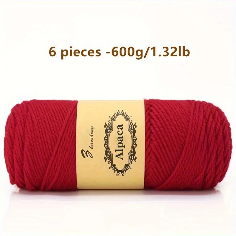 6 Pcs Premium Soft & Durable Alpaca Blend Yarn Worsted Weight, Perfect for Knitting Sweaters Assorted Colors