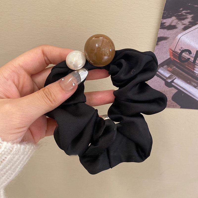 1-3PCS Elegant Imitation Pearl High Elasticity Hair Loop For Women Hair Accessories Rubber Band Trendy Decoration чёрный