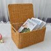 Large Capacity Rattan Storage Box Rectangular Weave Container Woven Storage Basket  Household