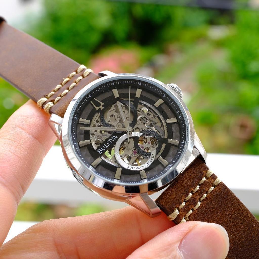 Used [Good condition] BULOVA automatic winding skeleton 96A208