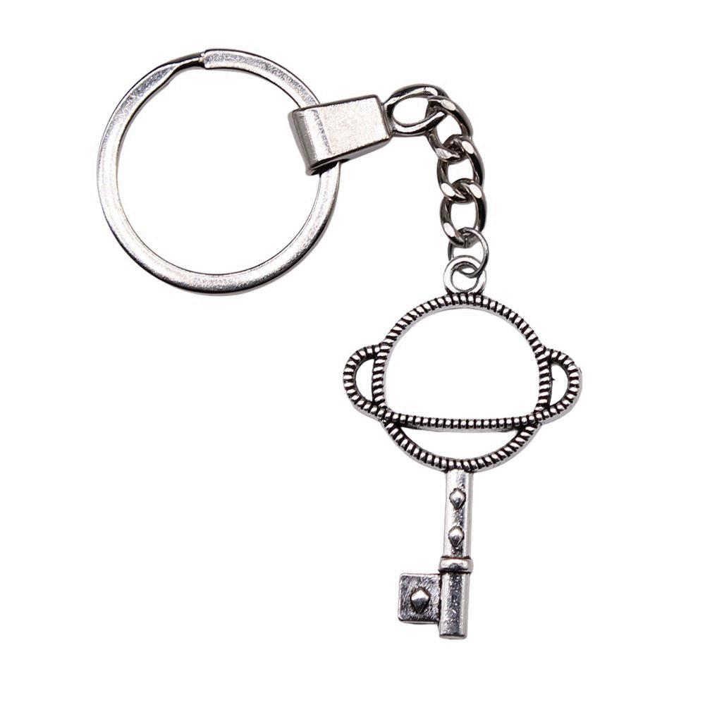 Ornate Gear Keychain Antique Style Punk Pendant Key Holder 30mm Ring