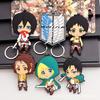 Attack on Titan Flügel der Freiheit Schlüsselanhänger, Levi Mikasa Eren Schultasche Kleiner Anhänger