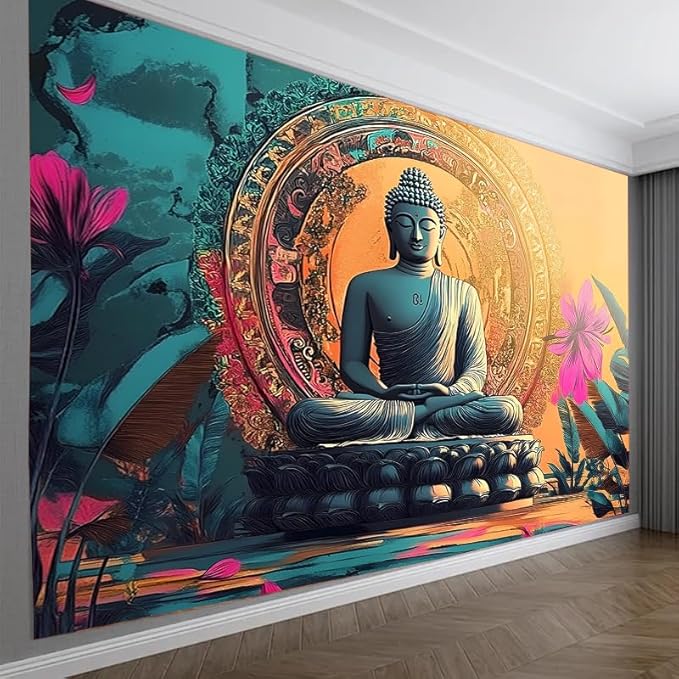 Tapestry Phendrom Meditation Golden Buddha 75x100
