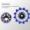   Ceramic Bearing Aluminum Alloy   Bike Rear Derailleur Pulley   Wheel (Black)