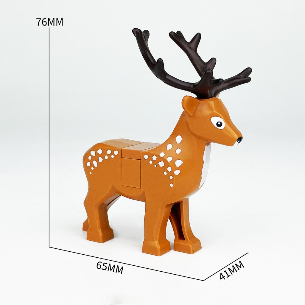 Zoo Animals Building Blocks Set: Elephant, Camel, Deer, Giraffe, Gorilla, Horse, Tiger - Mini Action Figure Bricks Toy