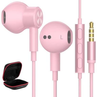 Earphones, Wired, with Microphone, 3.5mm Jack, Magnetic Design, Noise Canceling, Heavy Bass, Compatible with iPhone 6, 6s/SE/iPod/switch/for AQUOS