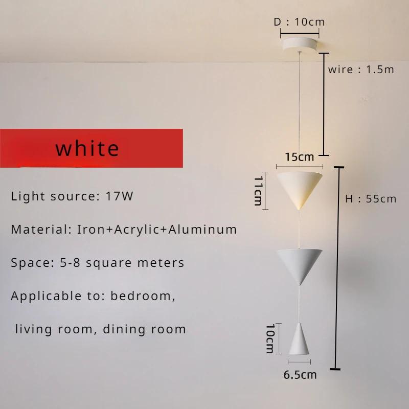 

Датский дизайнер люстра в форме песочных часов для спальни, прикроватная тумбочка для ресторана, подвесной светильник Simplicity, черная коническая светодиодная лампа для декора комнаты Warm White белый