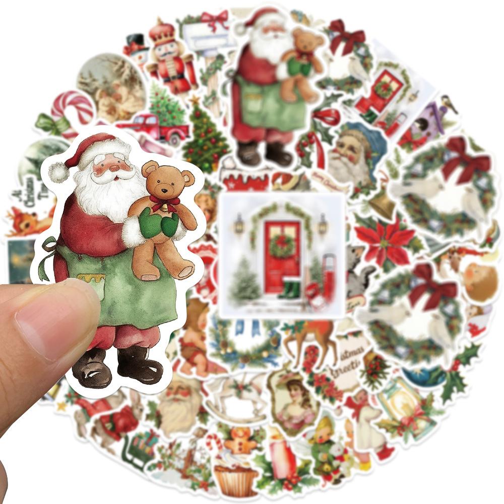 10/30/50PCS Cartoon Cute Romantic Christmas Stickers Retro DIY Scrapbook Laptop Waterproof Aesthetic Decoration Decals Toys