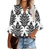 Top da donna casual alla moda con stampa floreale, maniche corte e girocollo