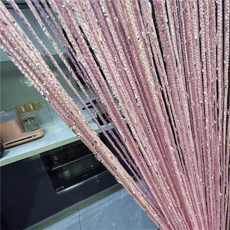 4pcs String Curtains for Doorways Glitter Beaded Curtains Door Sparkle Beads Curtain Open Closet Laundry Hanging Glisten Beads Window Girls