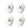 Xiaobudian 4Pcs Mini Cartoon Bear Squeeze Toy, Stress Relief White Sensory Focus Aid Hand Relaxation Fidget Party Favors