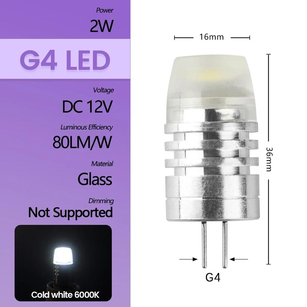 High Light LED MINI G4 AC DC 12V 24V Low Power 1.2W 1.4W 1.5W 2W 3W Efficiency Strobe Free for Crystal Chandelier Kitchen Toilet