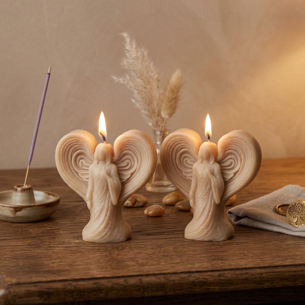 3D Wings Angel Silicone Candle Mold Goddess Sculpture Gypsum Making Tool DIY Church Decoration Native Dropping Resin Mold