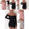 Elegant Women Long Sleeve Off Shoulder Evening Cocktail Party Club Bodycon Mini Dress Us