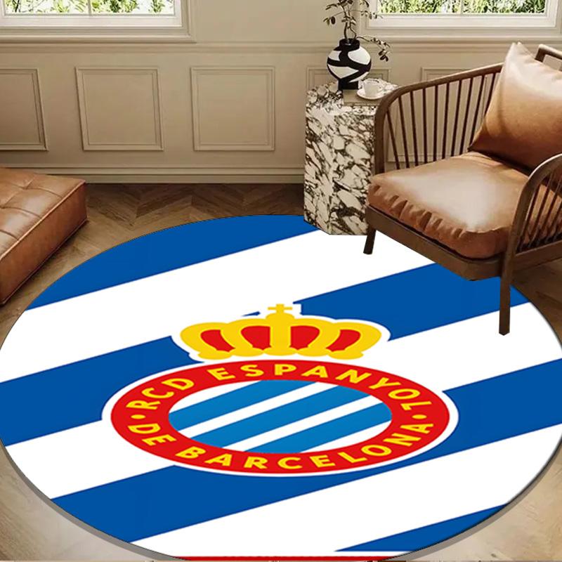 Football Espanyol Design Round mat Home Decor, Chair rug For livingroom,Bedroom, doormat home decor Birthday Gift Christmas Gifts