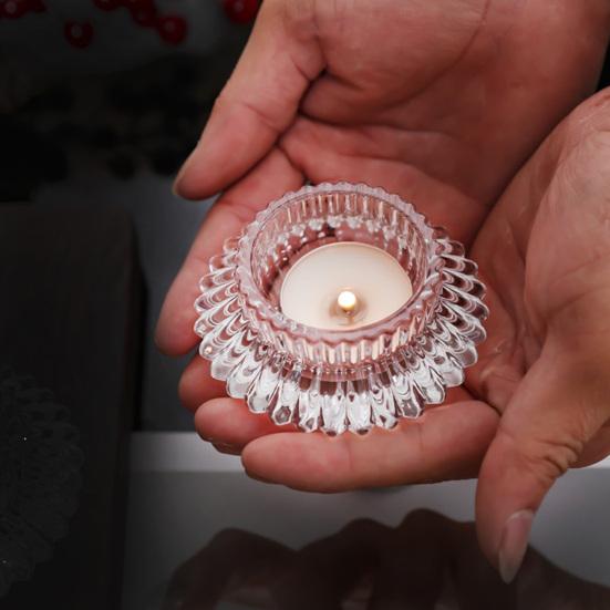 Double-sided Glass Candle Holder Clear Taper Pillar Tealight Candle Candleholder Candlestick Wedding