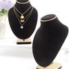 Velvets Mannequin Necklace Holder Jewelry Display Stand For Retail Stores Exhibitions Dust Resistant Easy To Clean