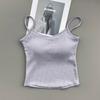 Women's Padded Camisole Top, Stretchy Slimming Cami with Built-in Bra, Pure Desire Style Spring Summer Basic