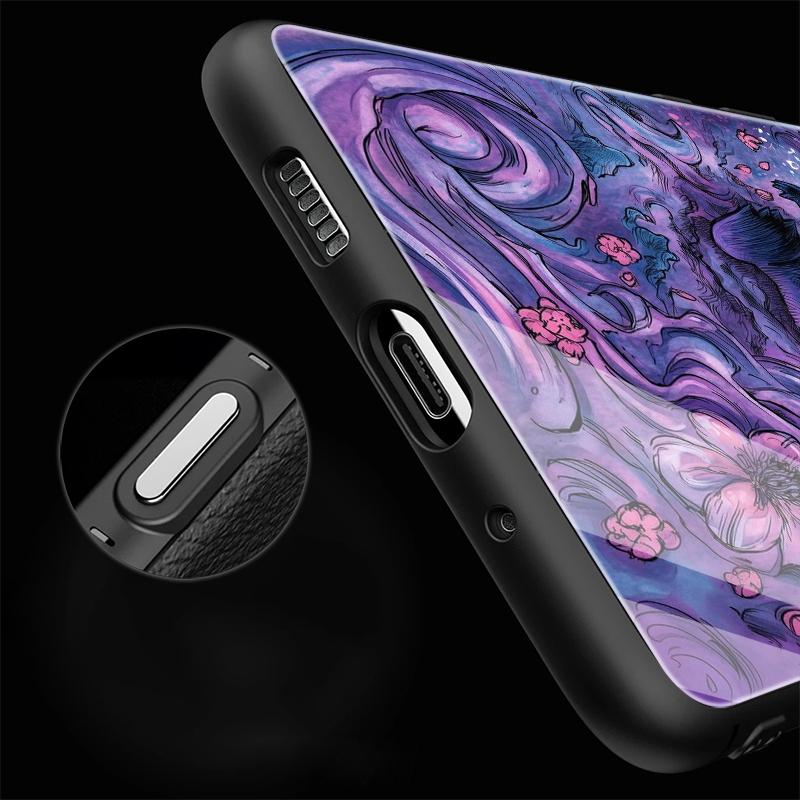 Luxury Phone Cover Glass Case for Samsung Galaxy S26 S25 Ultra S24+ S23 Plus S21 S25+ S22 S23+ S24 S20 FE Gengar Pokemon Cool