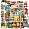 50 Adesivi Nostalgici Antichi Cibo Stile Europeo e Americano Materiale Fai da Te Decorativi per Tablet Custodia Telefono Cellulare Casco Adesivi Trendy