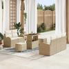 Garden Sofa Set with Cushions 8 pcs Beige Poly Rattan