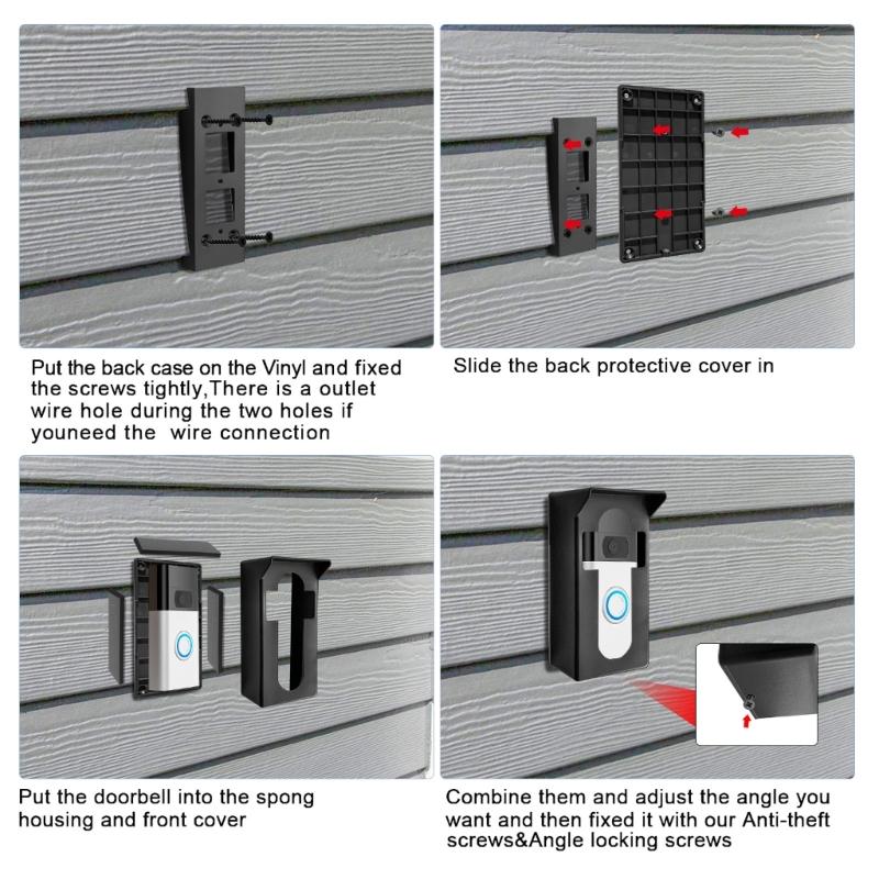 Easyly Install Outdoor Doorbells Outdoor Keypad Cover Protectors Rings Video Doorbells Waterproofed Cover Doorbells