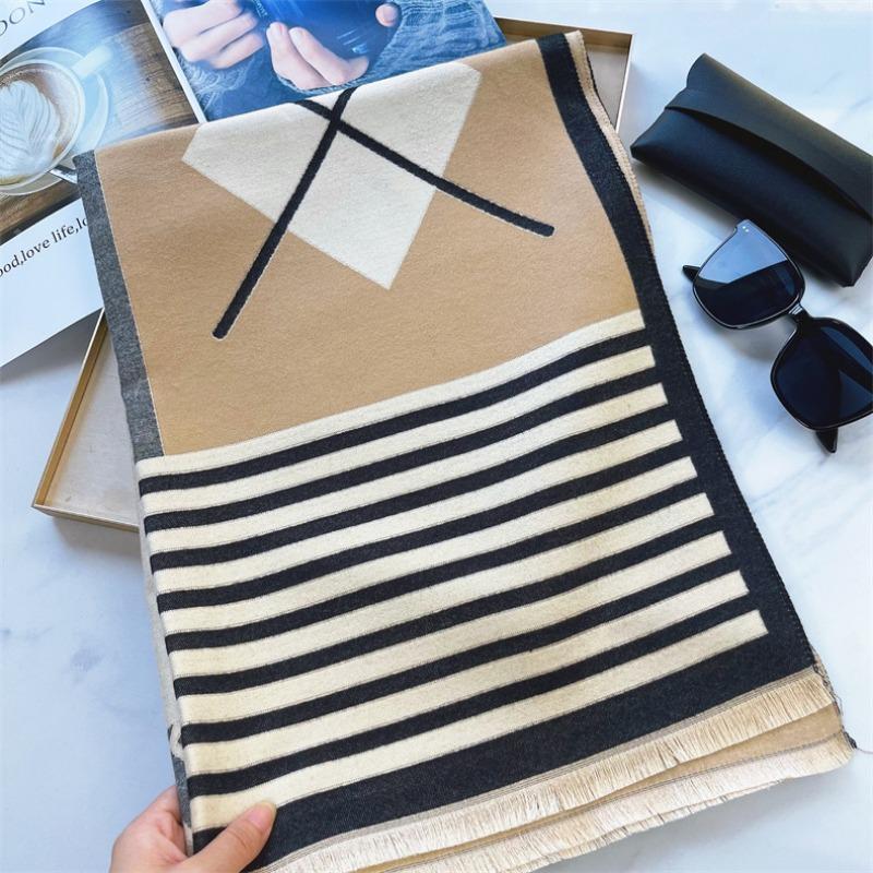 Thickened scarf women's winter warm long versatile imitation cashmere jacquard shawl scarf women